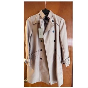 ZARA BASIC tan tie waist trench coat